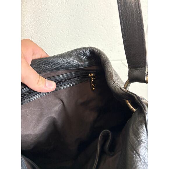 VINTAGE Cole Haan Collection F06 Shoulder Bag Black Leather Crossbody Adjustable - Picture 9 of 10